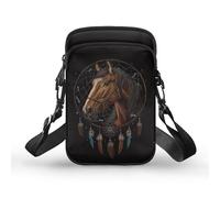 TSOVTHRID Bolso bandolera para mujeres y hombres, de viaje, multiuso, bolsa de mensajero, Atrapasueños de caballo marrón