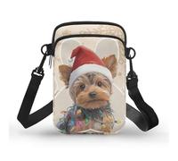 TSOVTHRID Monederos de Navidad para mujer, bolso cruzado, mini bolso de hombro con correa larga, Yorkshire Christmas