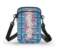 TSOVTHRID Monederos para mujer, bolso cruzado pequeño para mujer, bolso bandolera de 2 capas para teléfono, Axolotls de bádminton