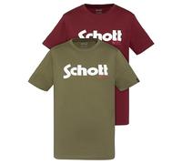 TSPKLOGO - Lote de 2 Camisetas con Logotipo de Schott, Multicolor, S