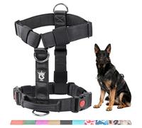 TSPRO Arnés Táctico para Perros No Pull, Alta Resistencia, Ajustable, con Asa y Hebilla de Liberación Rápida, para Perros Medianos y Grandes en Paseos al Aire Libre (Negro S)