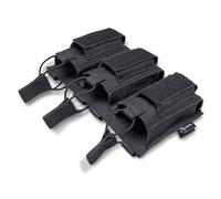 TSPRO Bolsa Molle Triple para Recargadores de Rifle Tácticos, de Clase Militar, Tope Abierto con Fijadores Elásticos para M4, M16, AK y Compatibles con Recargadores de Pistola (Negra)