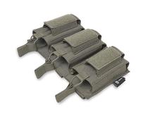 TSPRO Bolsa Molle Triple para Recargadores de Rifle Tácticos, de Clase Militar, Tope Abierto con Fijadores Elásticos para M4, M16, AK y Compatibles con Recargadores de Pistola (Verde)