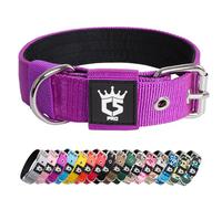 TSPRO Collar Táctico para Perros Ajustable, Collares con Broche de Metal Robusto, de 3,3 cm de Ancho, Duradero y Cómodo para Perros Pequeños (Morado S)