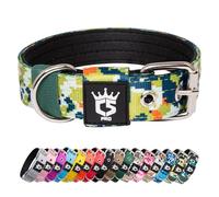 TSPRO Collar Táctico para Perros Ajustable, Collares con Broche de Metal Robusto, de 3,3 cm de Ancho, Duradero y Cómodo para Perros Pequeños (Camo Verde S)