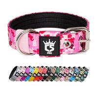 TSPRO Collar Táctico para Perros Ajustable, Collares con Broche de Metal Robusto, de 3,3 cm de Ancho, Duradero y Cómodo para Perros Pequeños (Camo Rosado S)