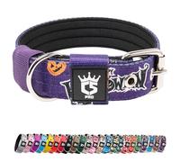 TSPRO Collar Táctico para Perros Ajustable, Collares con Broche de Metal Robusto, de 3,3 cm de Ancho, Duradero y Cómodo para Perros Pequeños (Púrpura de Halloween S)