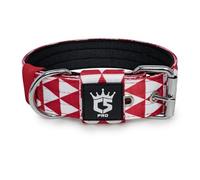 TSPRO Collar Táctico para Perros Ajustable, Collares con Broche de Metal Robusto, de 3,8 cm de Ancho, Duradero y Cómodo para Perros Medianos y Grandes (Geométrico M)