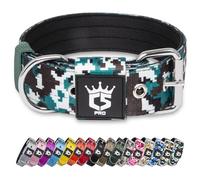 TSPRO Collar Táctico para Perros Ajustable, Collares con Broche de Metal Robusto, de 3,8 cm de Ancho, Duradero y Cómodo para Perros Medianos y Grandes (Camo Cyan L)