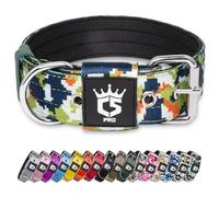 TSPRO Collar Táctico para Perros Ajustable, Collares con Broche de Metal Robusto, de 3,8 cm de Ancho, Duradero y Cómodo para Perros Medianos y Grandes (Camo Verde M)