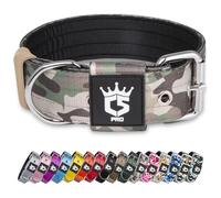 TSPRO Collar Táctico para Perros Ajustable, Collares con Broche de Metal Robusto, de 3,8 cm de Ancho, Duradero y Cómodo para Perros Medianos y Grandes (Verde Militar L)