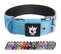 TSPRO Collar Táctico para Perros Ajustable, Collares con Broche de Metal Robusto, de 3,8 cm de Ancho, Duradero y Cómodo para Perros Medianos y Grandes (Azul M)