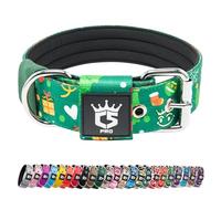 TSPRO Collar Táctico para Perros Ajustable, Collares con Broche de Metal Robusto, de 3,8 cm de Ancho, Duradero y Cómodo para Perros Medianos y Grandes (Verde Navideño M)