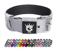 TSPRO Collar Táctico para Perros Ajustable, Collares con Broche de Metal Robusto, de 3,8 cm de Ancho, Duradero y Cómodo para Perros Medianos y Grandes (Gris M)