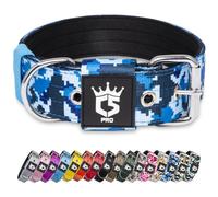 TSPRO Collar Táctico para Perros Ajustable, Collares con Broche de Metal Robusto, de 3,8 cm de Ancho, Duradero y Cómodo para Perros Medianos y Grandes (Camo Azul M)