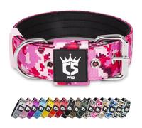 TSPRO Collar Táctico para Perros Ajustable, Collares con Broche de Metal Robusto, de 3,8 cm de Ancho, Duradero y Cómodo para Perros Medianos y Grandes (Camo Rosado M)