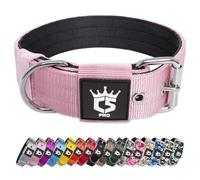 TSPRO Collar Táctico para Perros Ajustable, Collares con Broche de Metal Robusto, de 3,8 cm de Ancho, Duradero y Cómodo para Perros Medianos y Grandes (Rosado M)
