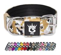 TSPRO Collar Táctico para Perros Ajustable, Collares con Broche de Metal Robusto, de 3,8 cm de Ancho, Duradero y Cómodo para Perros Medianos y Grandes (Camo Khaki L)