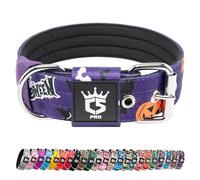 TSPRO Collar Táctico para Perros Ajustable, Collares con Broche de Metal Robusto, de 3,8 cm de Ancho, Duradero y Cómodo para Perros Medianos y Grandes (Púrpura de Halloween L)