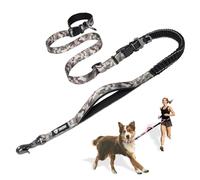 TSPRO Correa de perro manos libres para caminar y correr con cinturón de seguridad para coche, absorbe los golpes, correa elástica resistente con mango acolchado, correa táctica para perros pequeños,
