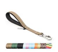 TSPRO Correa para Perros de Adiestramiento, Correa Corta para Perros Grandes, 36 cm con Fibulilla de Metal Resistente y Asa Acolchada Cómoda (Khaki)
