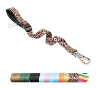 TSPRO Correa para Perros de Adiestramiento, Correa Corta para Perros Grandes, 66 cm Ajustable con Fibulilla de Metal Resistente y Asa Acolchada Cómoda (Estampado de Leopardo)