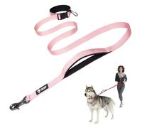 TSPRO Correas Manos Libres para Ajustable Perros Correa para Perros Correa para Caminar y Correr con Mango Acolchado Suave y Hebilla de Metal para Perros de Tamaño Mediano a Grande (Rosa)