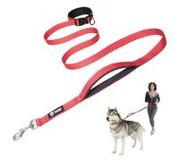 TSPRO Correas para Perros Manos Libres, Ajustables y Resistentes, con Mango Acolchado Suave y Hebilla de Metal, Ideales para Perros de Tamaño Mediano a Grande, para Paseos y Ejercicios (Rojo 25)