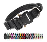 TSPRO Premium Collares para Perros, Ajustable de Collar Táctico Perro con Manija y Broche Metálica de Liberación Rápida Resistente para Perros Medianos a Grandes (Negro M)