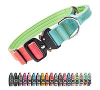 TSPRO Premium Collares para Perros, Ajustable de Collar Táctico Perro con Manija y Broche Metálica de Liberación Rápida Resistente para Perros Medianos a Grandes (Gradiente de Vitalidad L)