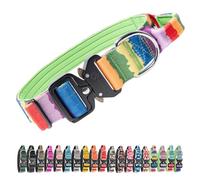 TSPRO Premium Collares para Perros, Ajustable de Collar Táctico Perro con Manija y Broche Metálica de Liberación Rápida Resistente para Perros Medianos a Grandes (Multicolor L)