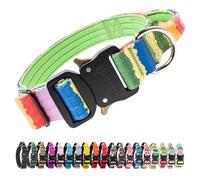 TSPRO Premium Collares para Perros, Ajustable de Collar Táctico Perro con Manija y Broche Metálica de Liberación Rápida Resistente para Perros Medianos a Grandes (Multicolor M)