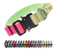 TSPRO Premium Collares para Perros, Ajustable de Collar Táctico Perro con Manija y Broche Metálica de Liberación Rápida Resistente para Perros Medianos a Grandes (Gradiente de Vitalidad M)