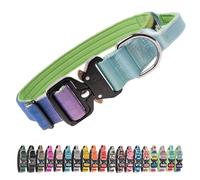 TSPRO Premium Collares para Perros, Ajustable de Collar Táctico Perro con Manija y Broche Metálica de Liberación Rápida Resistente para Perros Medianos a Grandes (Arcoíris L)