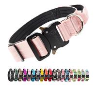 TSPRO Premium Collares para Perros, Ajustable de Collar Táctico Perro con Manija y Broche Metálica de Liberación Rápida Resistente para Perros Medianos a Grandes (Rosa M)