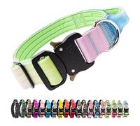 TSPRO Premium Collares para Perros, Ajustable de Collar Táctico Perro con Manija y Broche Metálica de Liberación Rápida Resistente para Perros Medianos a Grandes (Arcoíris M)