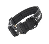 TSPRO Premium Collares para Perros, Ajustable de Collar Táctico Perro con Parche y Broche Metálica de Liberación Rápida Resistente para Perros Medianos a Grandes (Negro L)