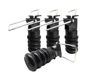 TSS-106-47 | Juego de 4 | Resortes auxiliares de hoja trasera | Topes de tope izquierda/derecha, apto para eje de remolque GAWR 3000-5000