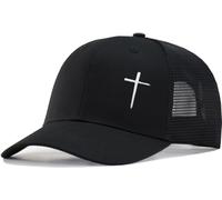 TSSGBL Gorra de camionero con varios diseños, tamaño XXL/regular, bordada, para hombre, cumpleaños, Navidad, día del padre, ideal como regalo, Negro (Cruz), talla única