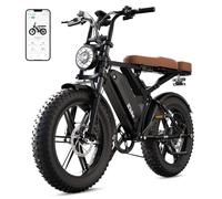 TST Bicicleta Eléctrica Adultos 20" Ruedas Gordas, Motor 250W Batería 48V 15AH Extraíble, 25km/h 60km Maxi Autonomía E-Bike, 7 Velocidades Asiento Trasero Suspensión Pantalla LCD App