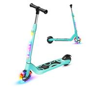 TST - Patinete eléctrico para niños de 6 a 8 a 10 años con luz LED Colorida y 3 Alturas Ajustables, 5,3 Pulgadas, Scooter eléctrico para niños, Carga máxima 70 kg, Velocidad máxima 10 km/h, autonomía