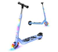 TST - Patinete eléctrico para niños de 6 a 8 a 10 años con luz LED Colorida y 3 Alturas Ajustables, 5,3 Pulgadas, Scooter eléctrico para niños, Carga máxima 70 kg, Velocidad máxima 10 km/h, autonomía