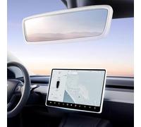 TSTESE 2 Marcos Protectores compatibles con Tesla Model 3 Model Y (2019-2024), Marco de Borde de Pantalla, Cubierta de Espejo retrovisor, decoración Interior de Silicona, Accesorios de decoración de