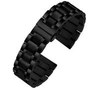 Tstrap Correa de Reloj de Metal 17mm - Pulsera de Relogio Metalica Negra Hombre y Mujer - Correa para Reloj Acero Inoxidable Liberacion Rapida Reemplazo - 12mm 14mm...20mm 22mm 24mm