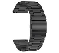 TStrap Correa de reloj de metal de 20 mm, color negro, con cierre rápido, para hombre y mujer, pulsera de reloj inteligente de acero inoxidable cepillado macizo de repuesto, 16 mm, Negro , 16mm