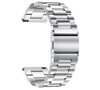 TStrap Correa de reloj de metal de 20 mm, color negro, con cierre rápido, para hombre y mujer, pulsera de reloj inteligente de acero inoxidable cepillado macizo de repuesto, 16 mm, 18 mm, plata, 16mm