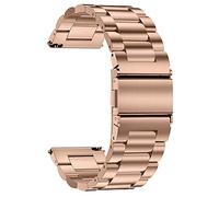 TStrap Correa de reloj de metal de 20 mm, color negro, con cierre rápido, para hombre y mujer, pulsera de reloj inteligente de acero inoxidable cepillado macizo de repuesto, 16 mm, Oro Rosa, 18mm