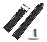 Tstrap Reloj Correa Cuero 16mm - Reemplazo De Correa Suave Negra - Correa Deportiva para Hombre Mujer - Hebilla Cierre de Pulsera de Relojes Inteligentes -14mm 18mm 19mm 20mm 21mm 22mm 23mm 24mm
