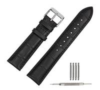 Tstrap Reloj Correa Cuero 21mm - Reemplazo De Correa Suave Negra - Correa Deportiva para Hombre Mujer - Hebilla Cierre de Pulsera de Relojes Inteligentes - 14mm 16mm 18mm 19mm 20mm 22mm 23mm 24mm