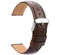 TStrap - Relojes de pulsera de piel de 20 mm, reemplazable flexible, marrón, de liberación rápida, correa de reloj inteligente para hombres y mujeres con hebilla de ardillón, 14 mm, 16 mm, 18 mm, 19